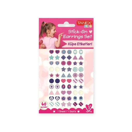 Picture of TANEX KIDS STICK-ON EARRINGS FLOWER THEME SET STICKERS